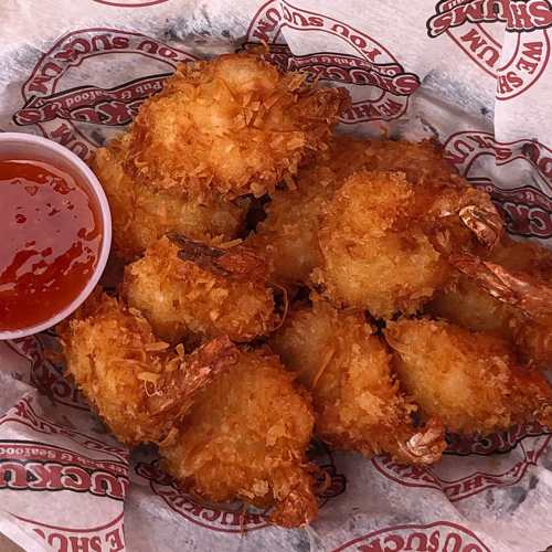 Coconut shrimp with sweet chili sauce